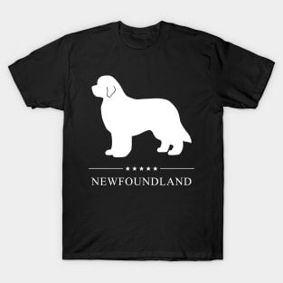 Newfoundland Dog White Silhouette T-Shirt